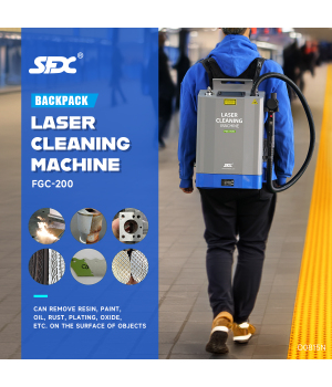 200W Backpack Laser Cleaning Machine Pulse Type Fiber Laser Cleaner Metal Rust Paint Oxide Coating Removal Machine